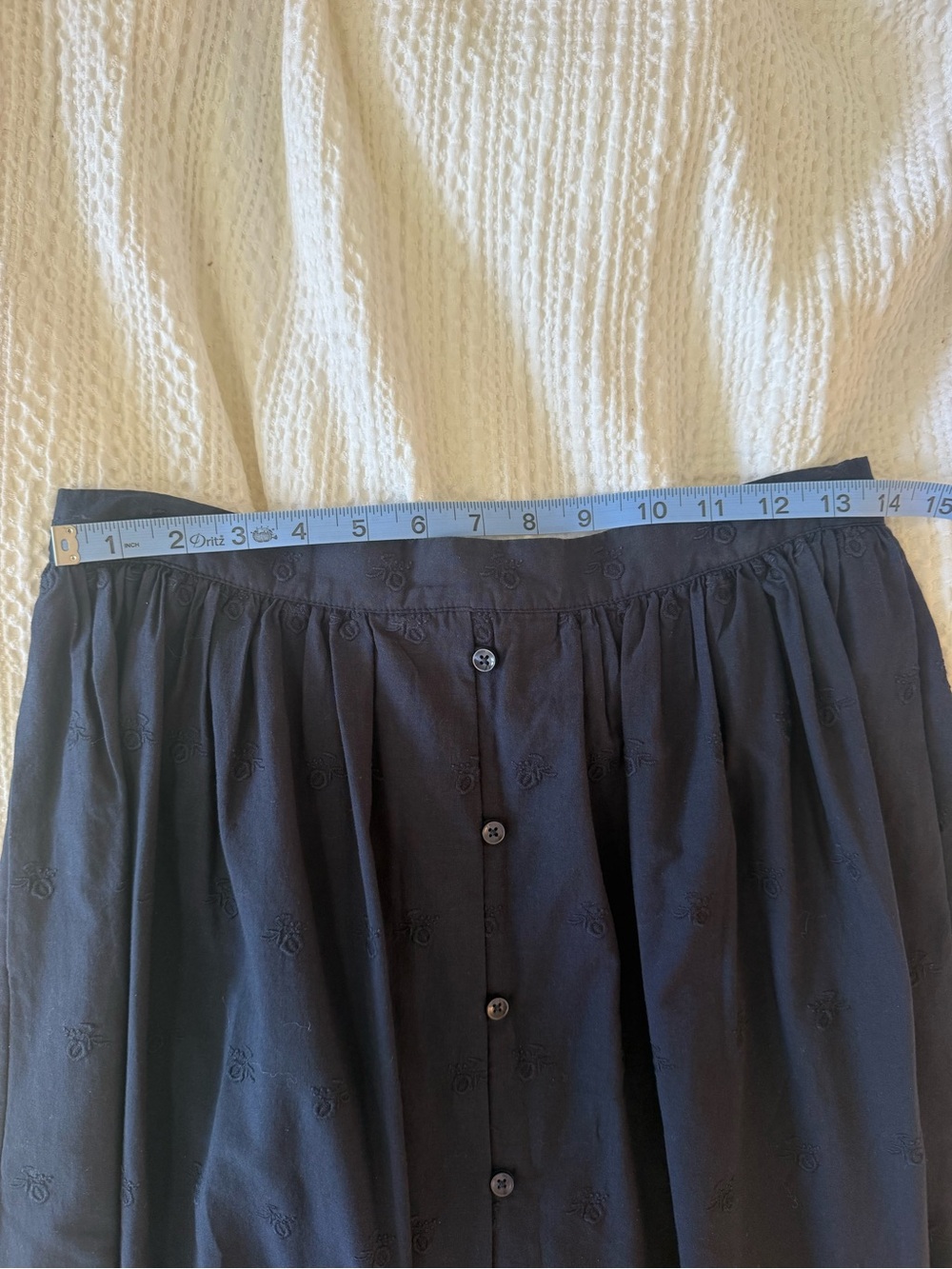 Trovata Navy Eyelet Button-Front Maxi Skirt - Picture 6 of 8